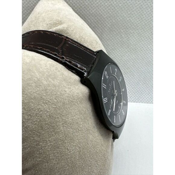 Skagen 233MBB Unisex Brown Leather Strap Analog Dial Quartz Wrist Watch AEA187 main image 9